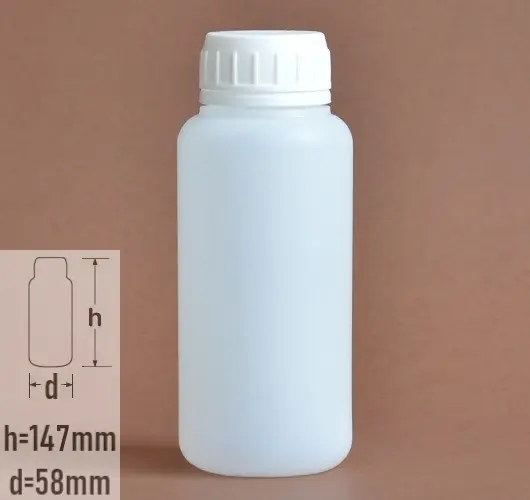 Sticla plastic 250ml culoare natur semitransparent cu capac cu autosigilare alb